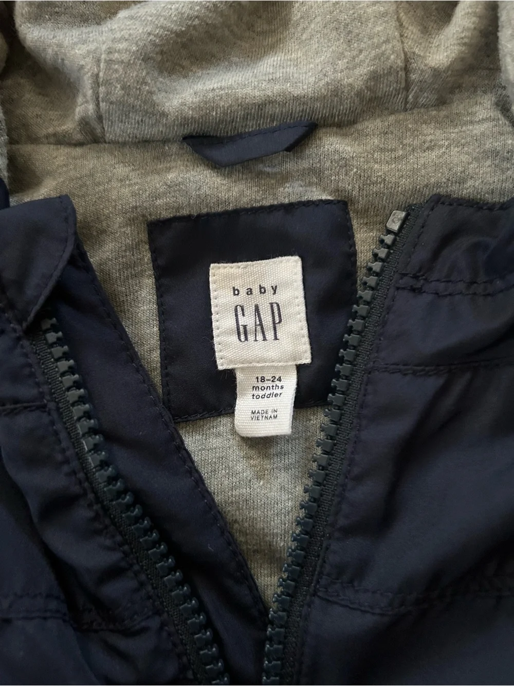 GAP Boys Navy Hooded Rain Jacket Size 18-24M